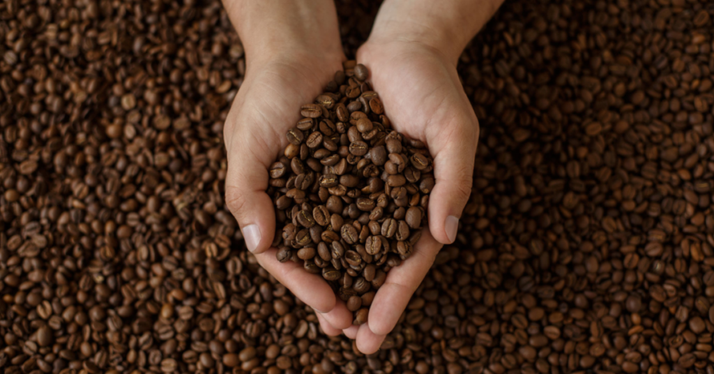 Nesta imagem encantadora, podemos apreciar grãos de café orgânico dispostos em formato de coração, segurados por duas mãos. Os grãos de café, com sua tonalidade marrom rica e textura delicada, são exibidos com delicadeza e apreço, criando uma composição que evoca amor e paixão pela bebida.
