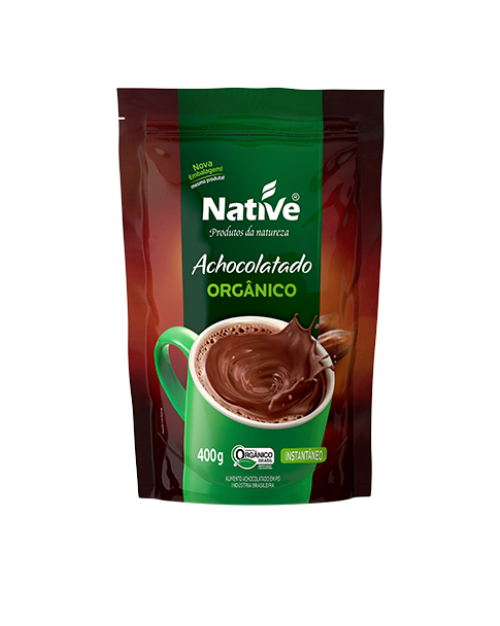 Achocolatado Orgânico Native com selo de produto orgânico certificado