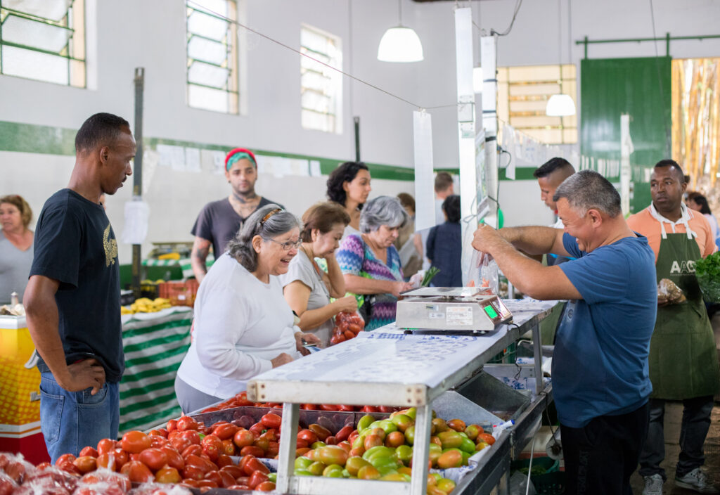 Feira de Alimentos Orgânicos no Parque da Água Branca em São Paulo